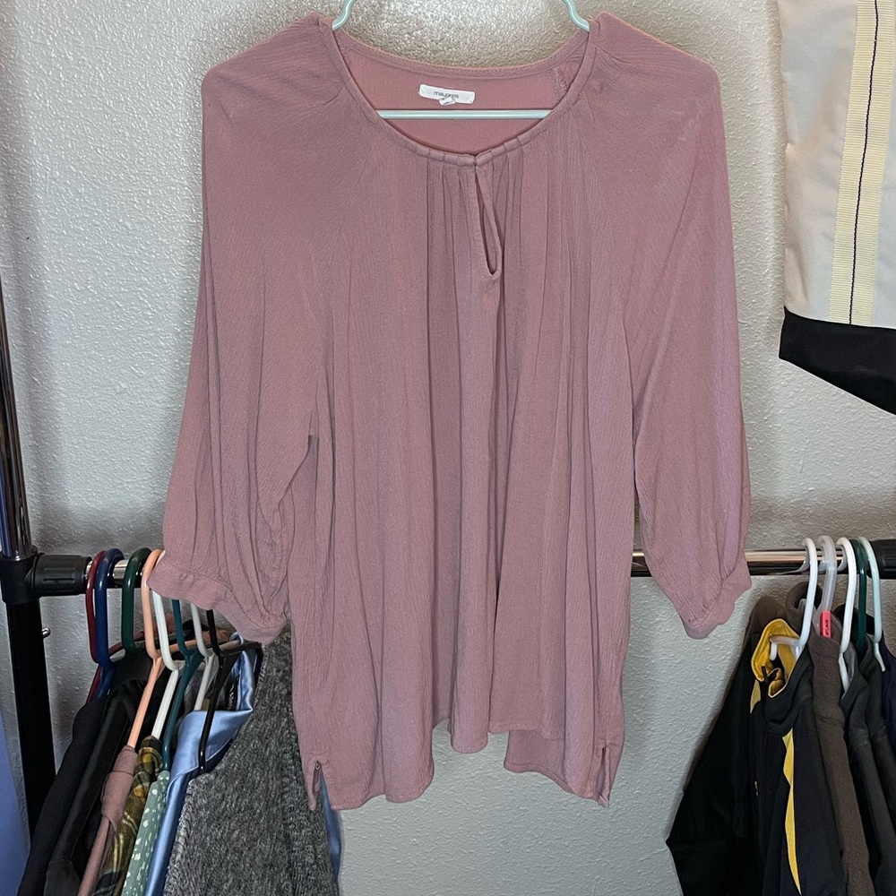 Quarter sleeve blush pink blouse